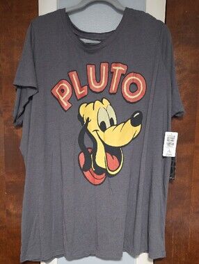 NWT Torrid Plus Size Gray Graphic Pluto Top - 3X Distressed Collar And Sleeves